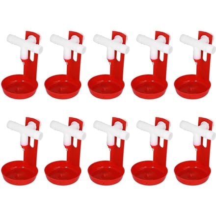 10 Set Kippendrinkbeker Automatische Pluimvee Drinkbak Drinker met Witte T-stuk white