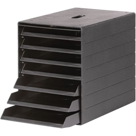 DURABLE Ladebox met 7 open lades en afsluitbare voorplaat voor het opbergen van A4-documenten (tot C4-formaat).
