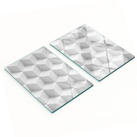 Set van gehard glazen snijplanken met 3D-print, 2x40x52 cm