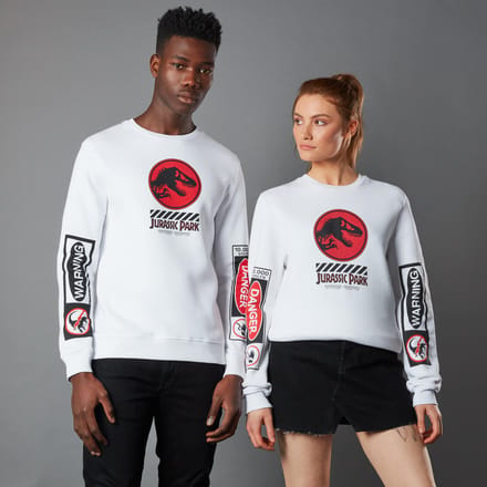 Jurassic Park Primal Warning Unisex Sweatshirt - Wit - L