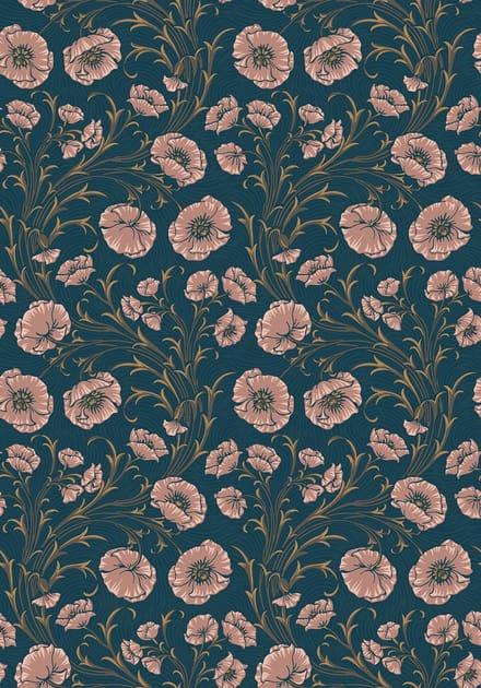 Boråstapeter Vliesbehang 2272 - Treasured - Botanisch Blauw - 53cm x 10.05m