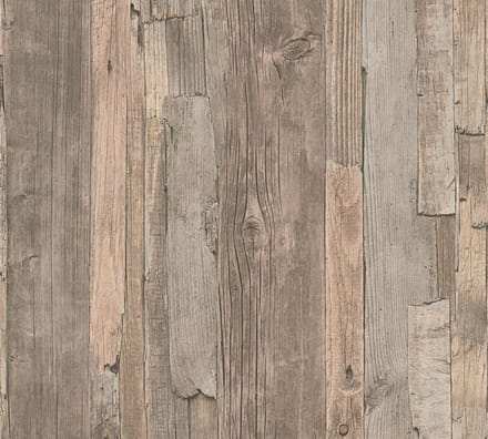 SPROKKELHOUT BEHANG | industrieel - Beige Bruin - A.S. Création Elements 2