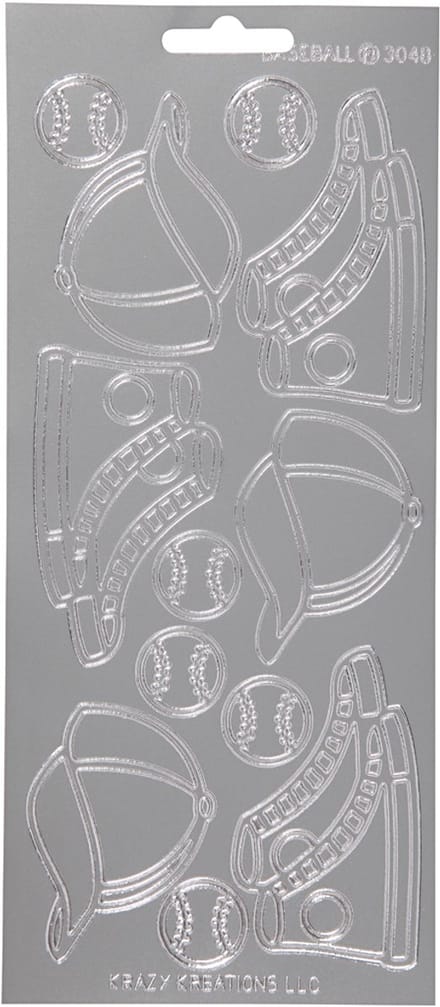 Stickers, sport, vel 10x23 cm, zilver, 1 vel