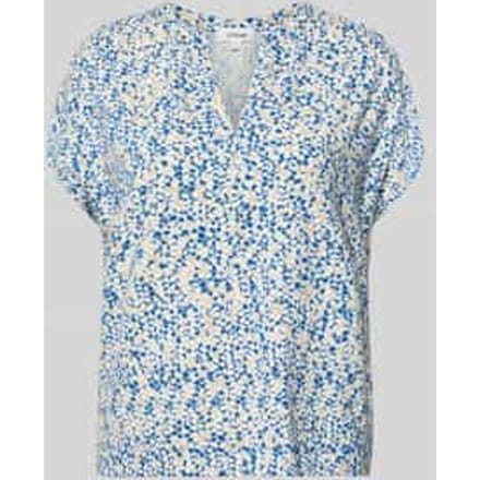 s.Oliver - female - Gedessineerd T-shirt van jersey met V-hals