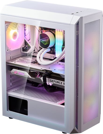 XPG VALOR AIR PLUS, White, ATX Mid Tower, 3.5 inch x2, I/O: USB-A x2, HD Audiox1, Resetx1, Powerx1, ARGB Fan: (Frontx3, Rearx1)
