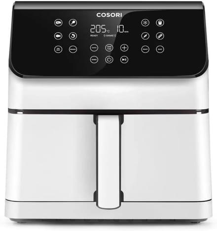 Airfryer XL 6.2L Wit + 50 Bakpapier Vellen - Compacte Heteluchtfriteuse