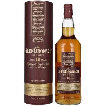 The GlenDronach 10 Years Old FORGUE Highland Single Malt 43% Vol. 1l in geschenkverpakking