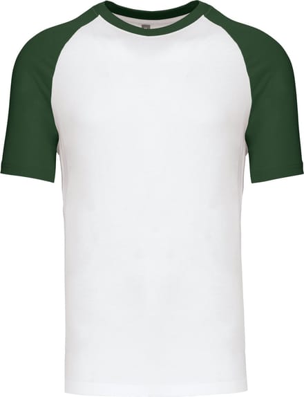 Kariban Baseball - Tweekleurig t-shirt K330 - White / Forest Green - L