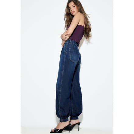 Stradivarius Pofbroek jeans  MIDDENBLAUWE DENIM WASSING 32
