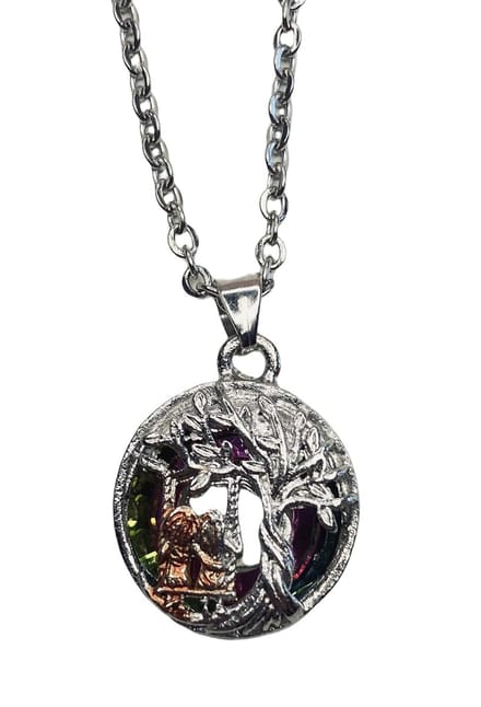 Bijoux by Ive - Ketting met hanger - Levensboom met 2 schommelende meisjes / zussen