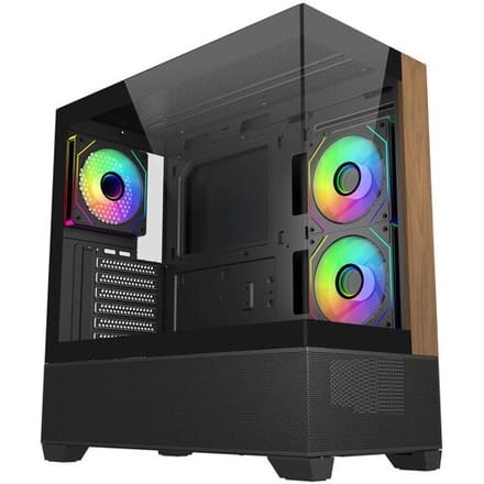 Cooler Master Elite 690 Wood - Case - Tower - Zwart