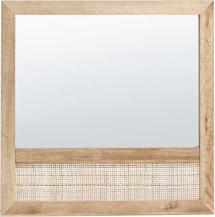 ROSELL - Wandspiegel - Lichthout - 60 x 60 cm - Vezelplaat