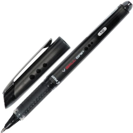 Pilot - V-Ball Grip 10 Broad Tip - Liquid ink Rollerball pen - Zwart