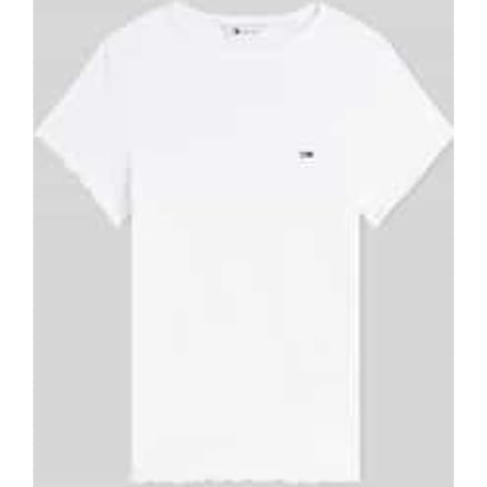 slim fit T-shirt van katoenmix