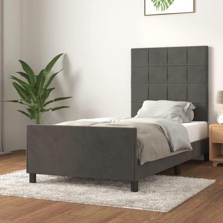 Bedframe met hoofdeinde - Luxe bedbasis - Comfortabel slapen - In hoogte verstelbaar - 80 x 200 cm - Donkergrijs
