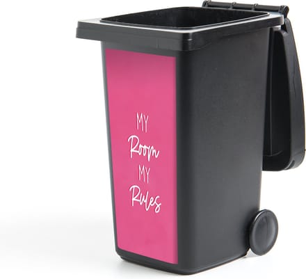 Container sticker Kind - Spreuken - Roze - My room my rules - Quotes - 38x80 cm - Kliko sticker