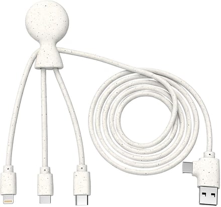 Xoopar, 5-in-1 Kabel Mr BIO - USB-A/C naar Micro/USB-C/Lightning - 1m, Wit