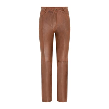 Dames Tan Lamsleer 501 Biker Jeans - Ankara
