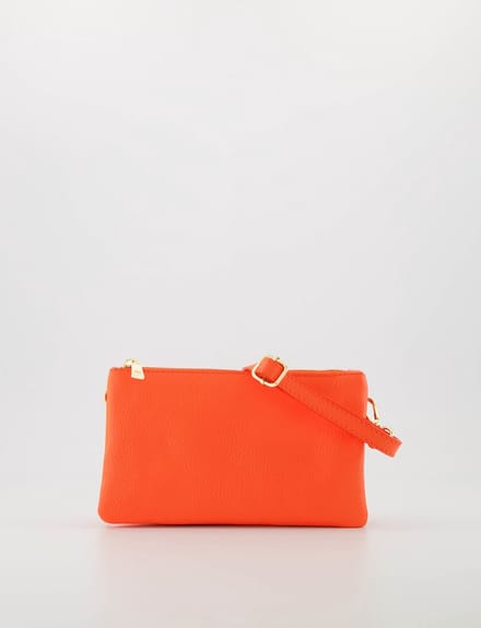 Crossbody-leer-tasje 3 vakken -langhengsel-Koningsdag