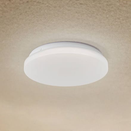 Lindby LED buiten plafondlamp Kirkola, 3000 K, Ø 26 cm, wit