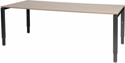 Verstelbaar Bureau - Domino 200x90 Havana Kersen - zwart frame