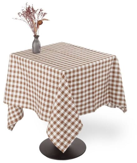 Tiseco - Tafelkleed GINGHAM - Katoen - Geblokt - 150x150 cm, cognac
