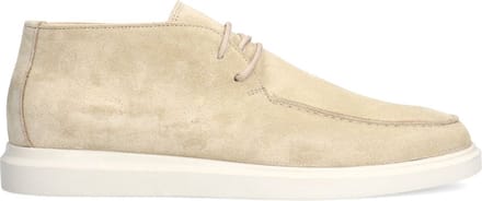 Manfield - Heren - Beige suède veterboots - Maat 42