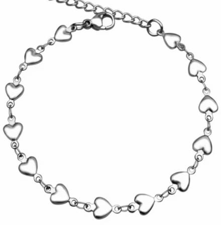 Enkelbandje- Hart-RVS-31-34 cm - Charme Bijoux