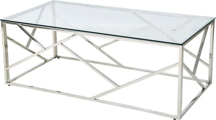 Salontafel Isabel Zilver - Metaal - Overig - 120x60cm - Hoogte 45 cm