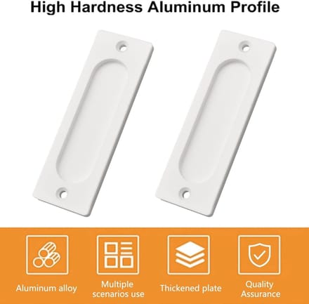 Dailygoods- Schuifdeurtrekken 10Cm Aluminium - Rechthoekige Inbouw