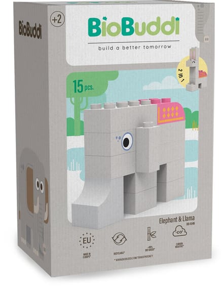 BioBuddi - Olifant & Lama bouwblokken