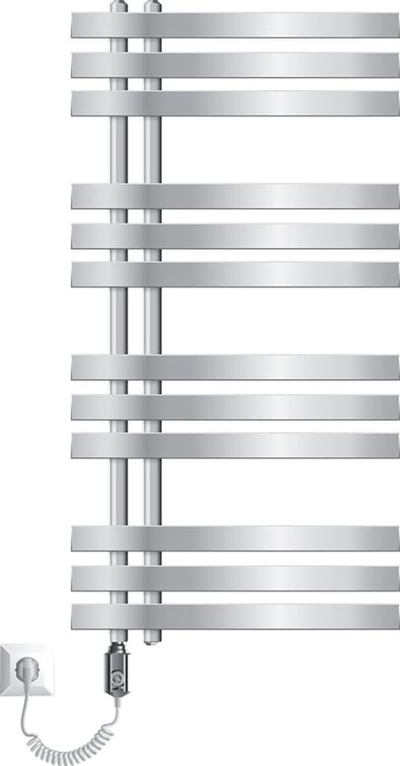 ECD Germany Strijkijzer EM design badkamerradiator elektrisch met verwarmingselement 600 B - 500 x 1000 mm - chroom - design radiatorpaneel handdoekverwarmer handdoekendroger
