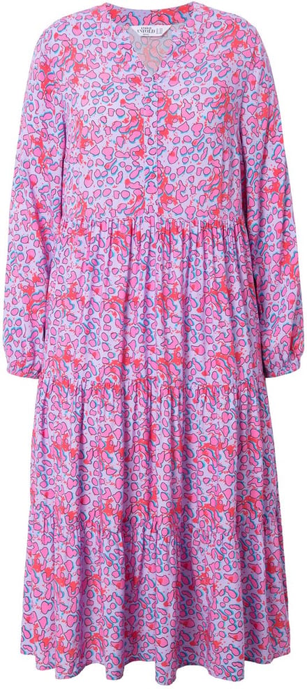 Studio Untold - Dames - Maxi-jurk color leo volants - Sering - Maat 42+