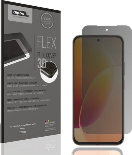 dipos FLEX – Matte Privacy Screenprotector geschikt voor Vivo Y500s | Volledige Schermbescherming | Case-Friendly