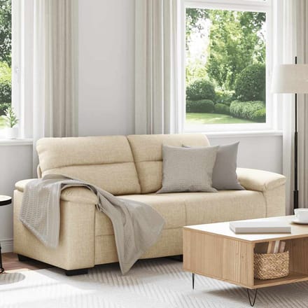 vidaXL - 2-zitsbank - crème - 180x81x84 - cm - stof