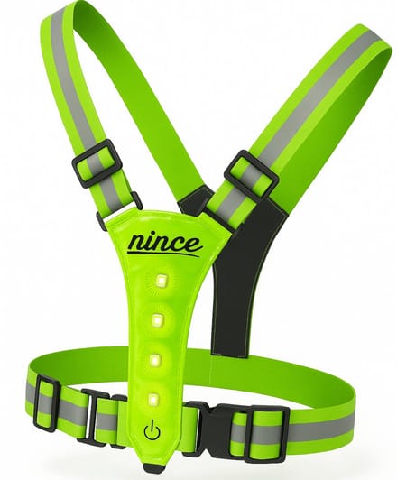 Nince Hardloop Verlichting - LED Hardloopvest USB Oplaadbaar - Reflecterend Veiligheidsvest One Size