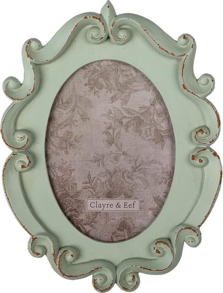 Clayre & Eef Fotolijst 12x16 cm Groen Polyresin
