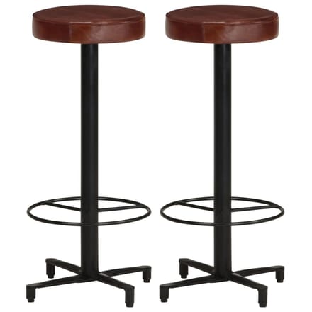 vidaXL - Barkrukken - 2 - st - 76 - cm - echt - leer