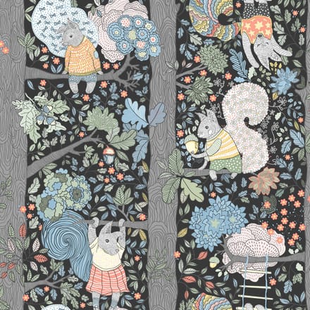 Boråstapeter Vliesbehang 6252 - Scandinavian Designers Mini - Botanisch Grijs - 53cm x 10.05m