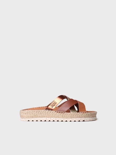 Damessandaal van leer in BIO-stijl | BIMBA