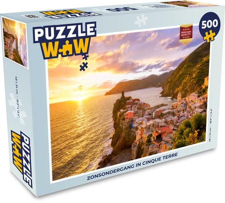 Puzzel Zonsondergang in Cinque Terre - Legpuzzel - Puzzel 500 stukjes