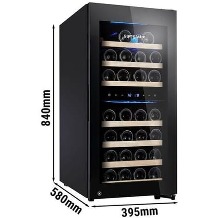 GGM Gastro Weinkühlschrank - 2 Klimazonen - 100 Liter - max. 33 Flaschen