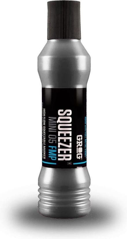 Grog Squeezer FMP Mini Verfstift - Schrijfbreedte 5 mm - Zilver - Permanente Stift - Burning Chrome