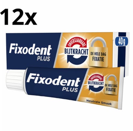 Fixodent Plus Dual Power Kleefpasta - 12 x 40 gram - Voordeelverpakking