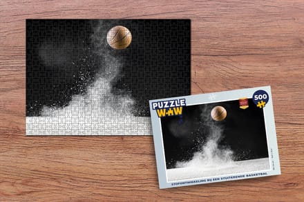 Puzzel Stofontwikkeling bij een stuiterende basketbal - Legpuzzel - Puzzel 500 stukjes