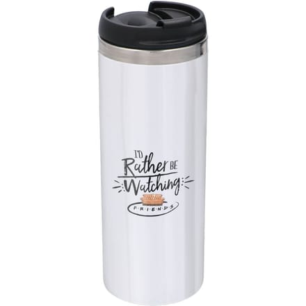 Friends I'd Rather Be Watching Stainless Steel Thermo Travel Mug - Metallic Finish