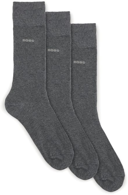 Hugo Boss heren BOSS 3P sokken uni grijs