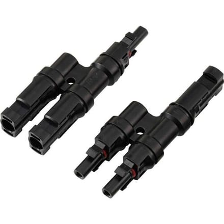 TRU COMPONENTS TC-13805792 2-voudige PV-aftakverbinderset Zwart Inhoud: 2 stuk(s)