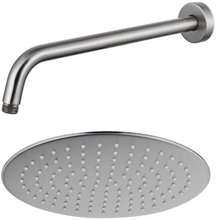 FugaFlow Eccelente Acces Hoofddouche - 30cm - rond - wandarm 35cm - Geborsteld RVS PVD (RVS)