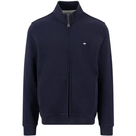 Fynch-Hatton Vest Uni Color Full Zip Cotton Sweat Navy / male